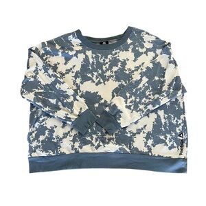 Reebok Faded Print Crew Neck 3/4 Sleeve Lounge Sweatshirt